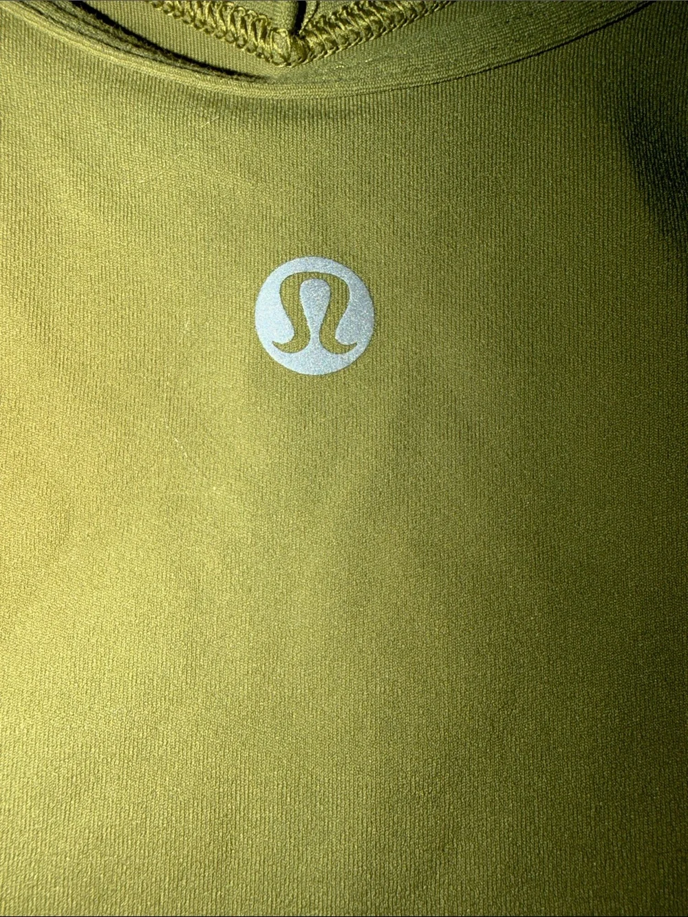 Lululemon Olive V-Neck Short Sleeve Women's Top